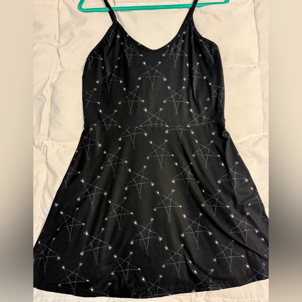 Too Fast - Rose Pentagram Skater Dress w/ Deep V Back (NWOT) - Medium